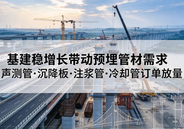迎江基建稳增长带动预埋监测管材需求，声测管、沉降板、注浆管订单持续放量